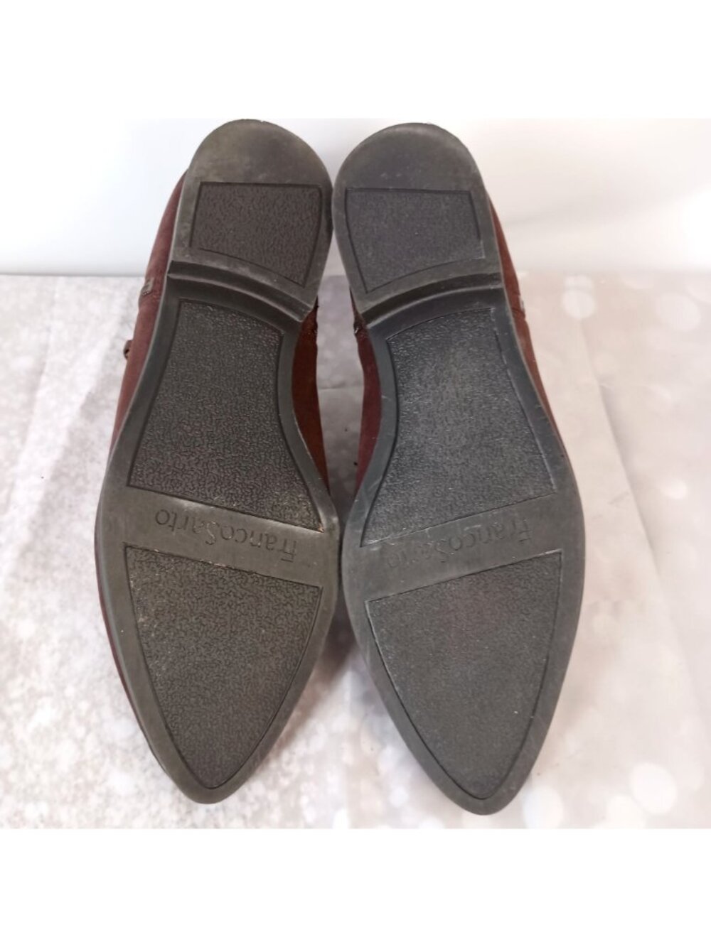Franco Sarto Kingston Bootie Burgundy Suede Ankle Boots Women Size 10 - Picture 4 of 11